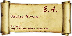 Balázs Alfonz névjegykártya