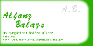 alfonz balazs business card