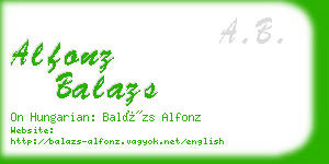 alfonz balazs business card